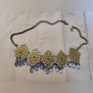 Blue and gold necklace
